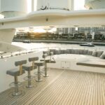 Bar and lounge area aboard VIP super yacht experience with GoToDXB